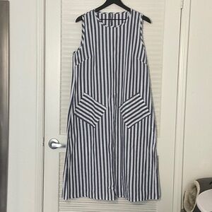 NWOT Blue Striped  100% Cotton Dress